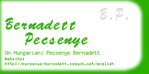 bernadett pecsenye business card